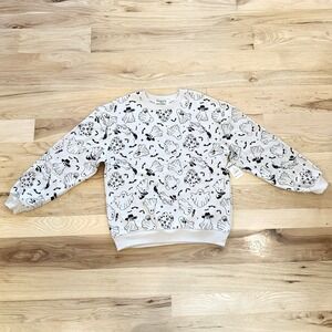 NWT Wound Up Happy Ghost Women's S Small Crewneck Sweatshirt Ghosts Halloween